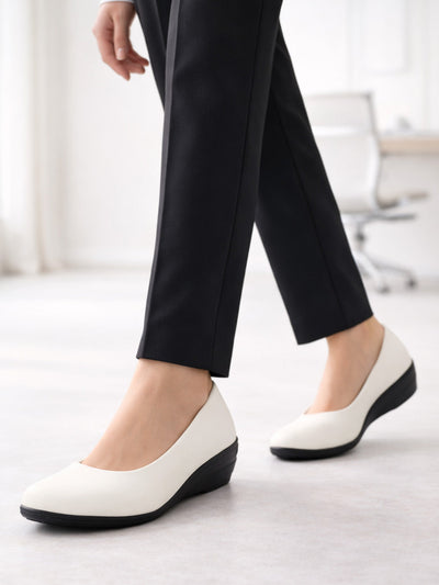 Buy Women Black Formal Back Open Wedge Heel Slip On Loafer