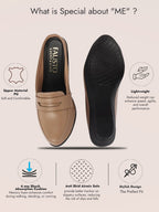 Shop Women Cream Formal Back Open Platform Wedge Heel Slip On Loafer Shoes Online.