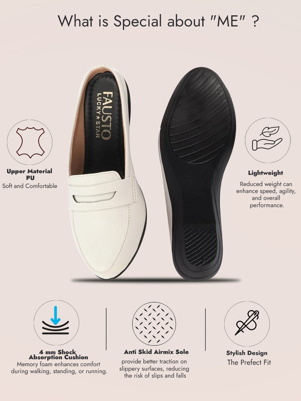 Shop Women White Formal Back Open Platform Wedge Heel Slip On Loafer Shoes Online.