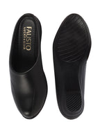 Shop Women Black Formal Back Open Platform Wedge Heel Slip On Mule Shoes Online.