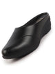 Women Black Formal Back Open Platform Wedge Heel Slip On Mule Shoes