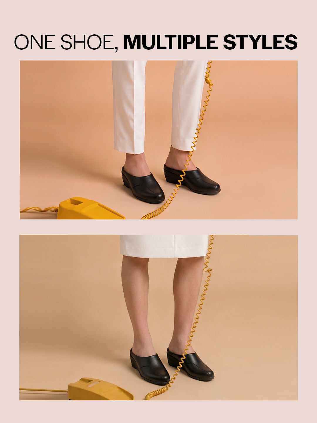 Shop Women Black Formal Back Open Platform Wedge Heel Slip On Mule Shoes Online.