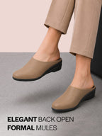 Women Cheeku Formal Back Open Platform Wedge Heel Slip On Mule Shoes