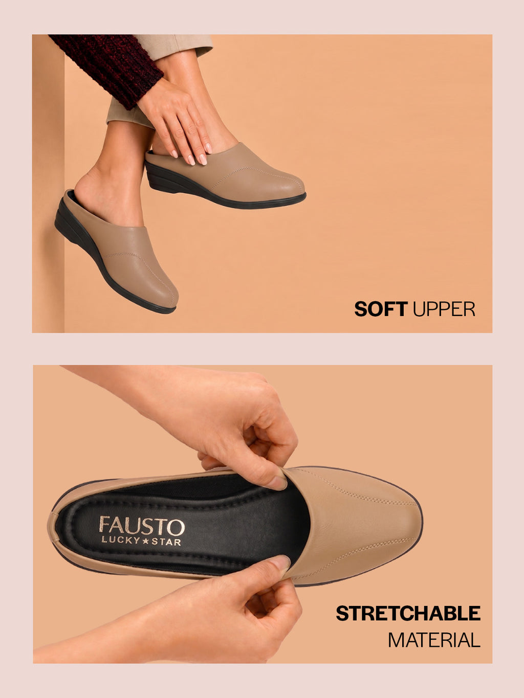Women Cheeku Formal Back Open Platform Wedge Heel Slip On Mule Shoes