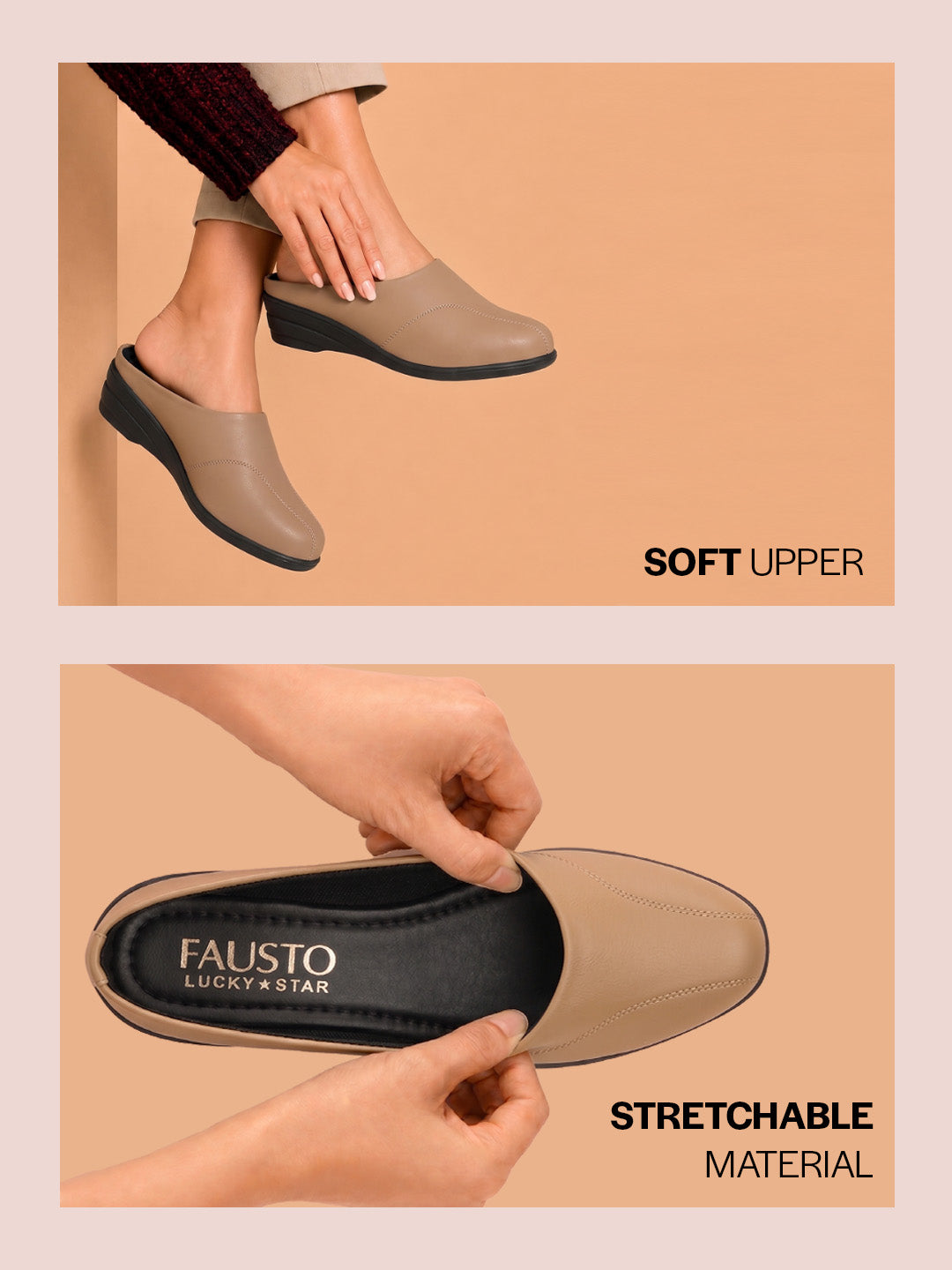 Women Cheeku Formal Back Open Platform Wedge Heel Slip On Mule Shoes