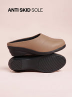 Women Cheeku Formal Back Open Platform Wedge Heel Slip On Mule Shoes