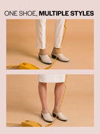 Shop Women Cream Formal Back Open Platform Wedge Heel Slip On Mule Shoes Online.