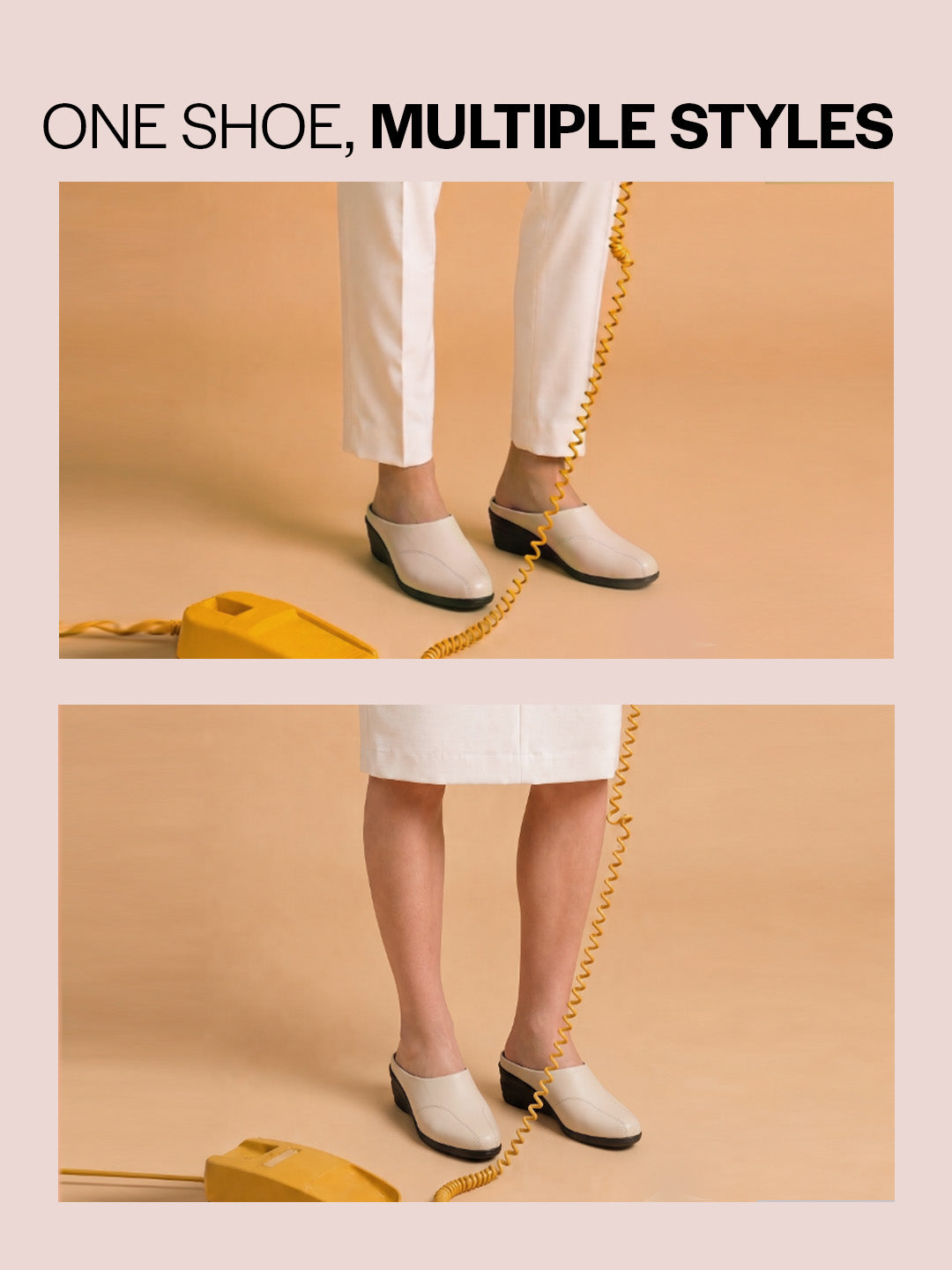 Shop Women Cream Formal Back Open Platform Wedge Heel Slip On Mule Shoes Online.