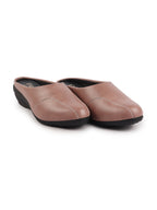 Shop Women Peach Formal Back Open Platform Wedge Heel Slip On Mule Shoes Online.