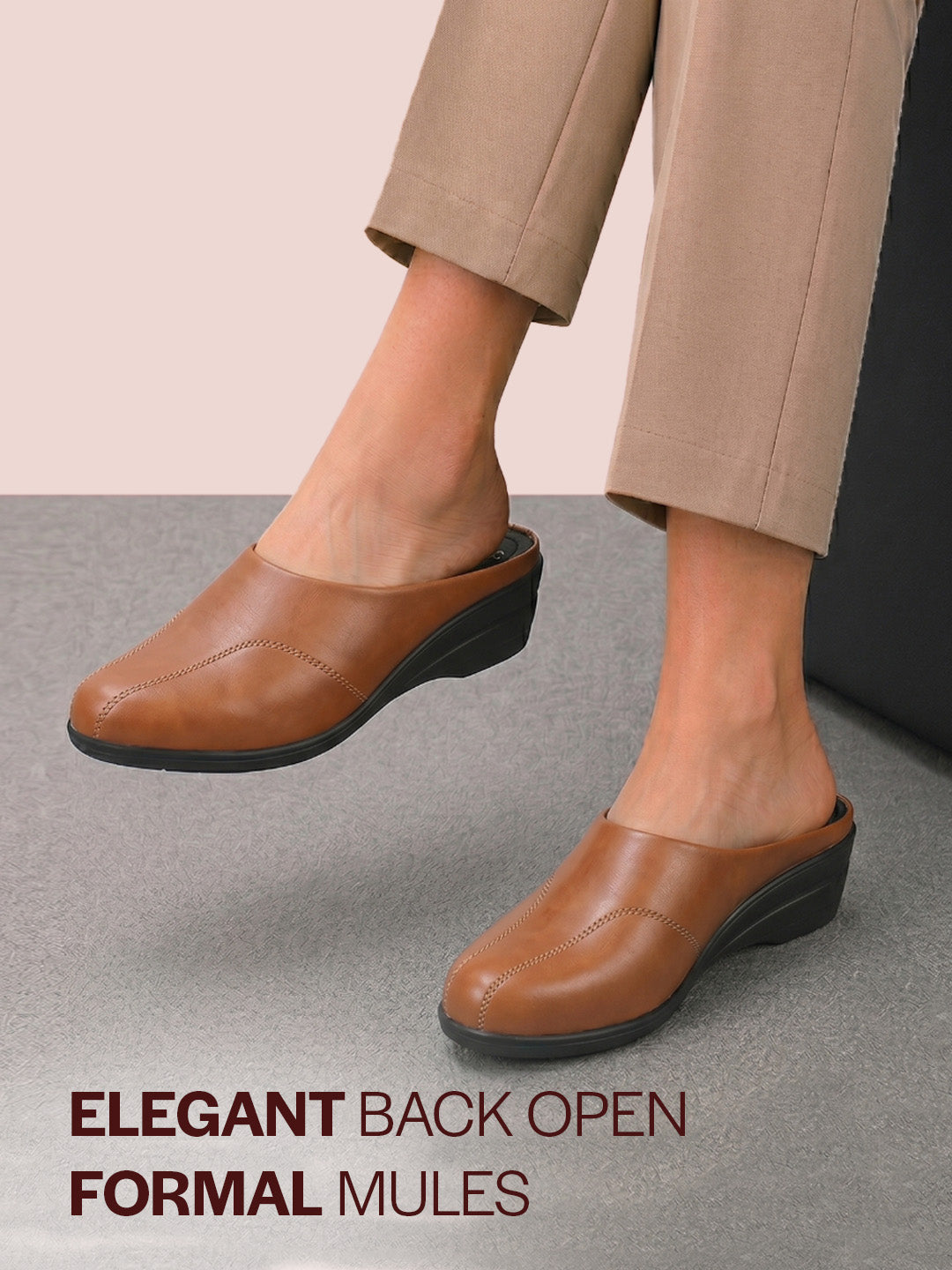 Shop Women Peach Formal Platform Wedge Heel Slip On Ballerina Shoes Online.