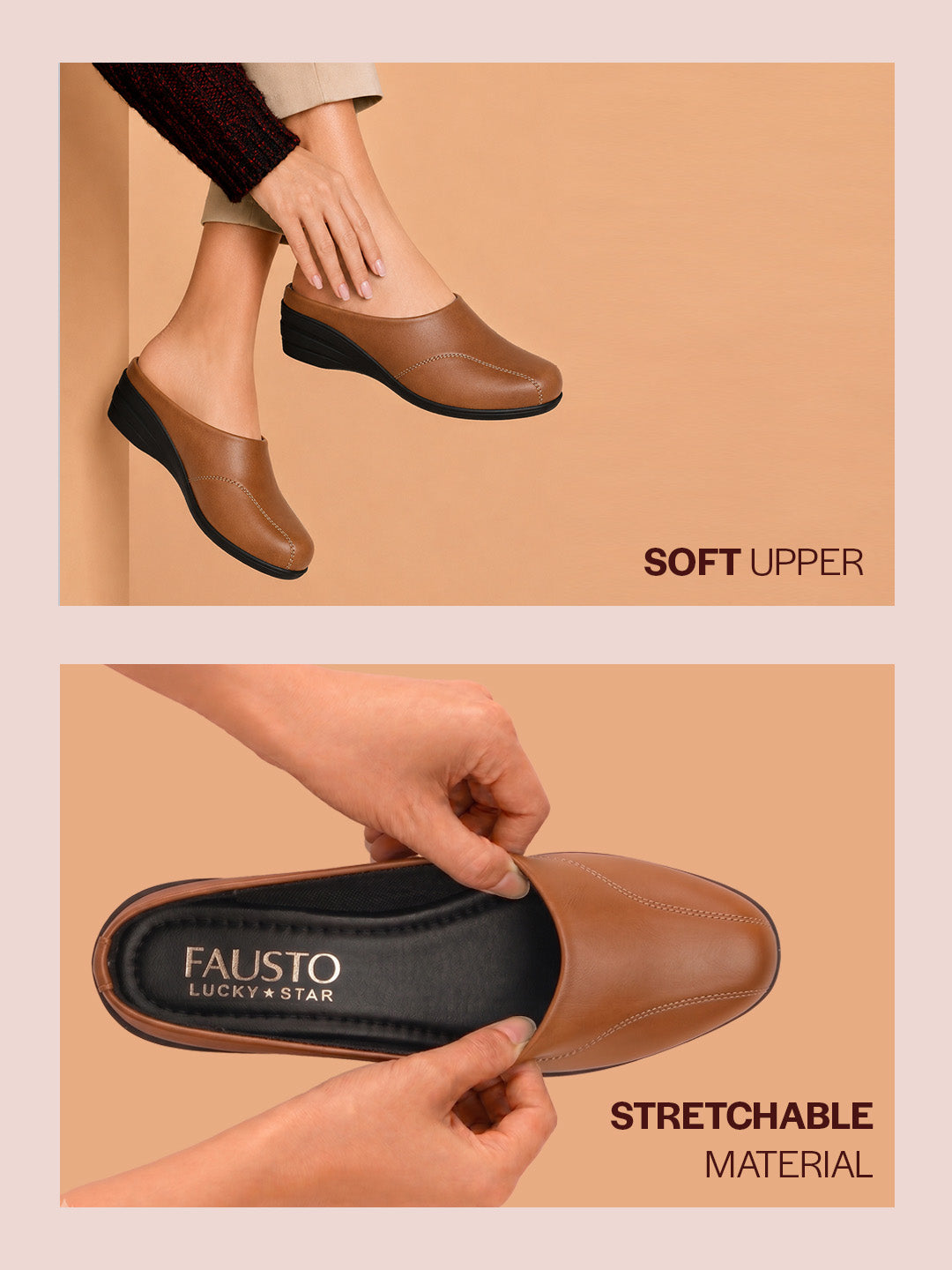 Shop Women Peach Formal Platform Wedge Heel Slip On Ballerina Shoes Online.