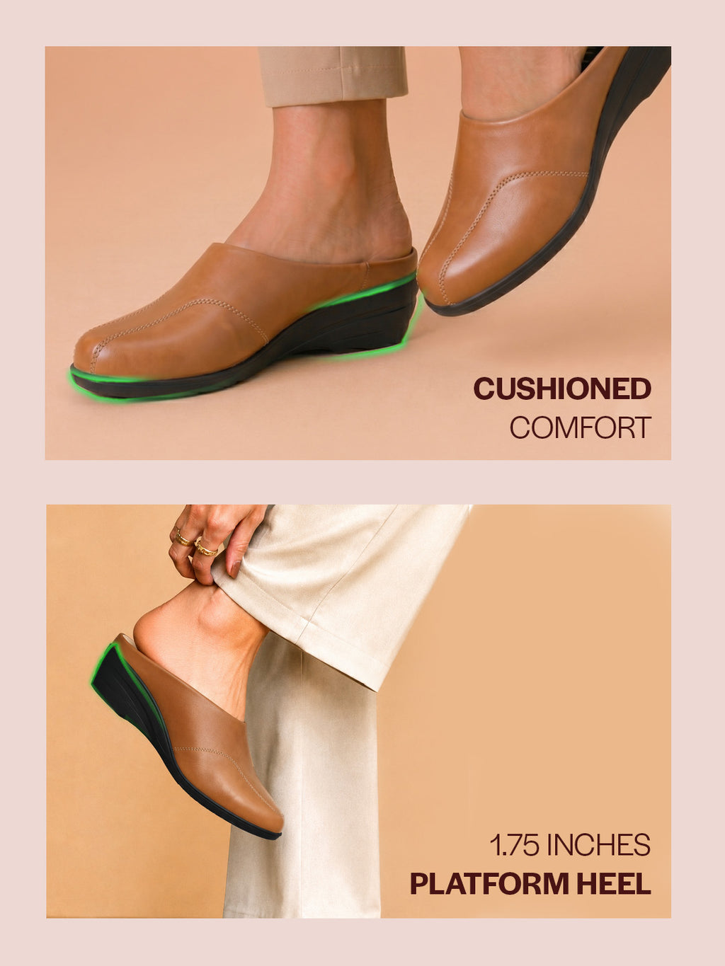 Shop Women Peach Formal Platform Wedge Heel Slip On Ballerina Shoes Online.
