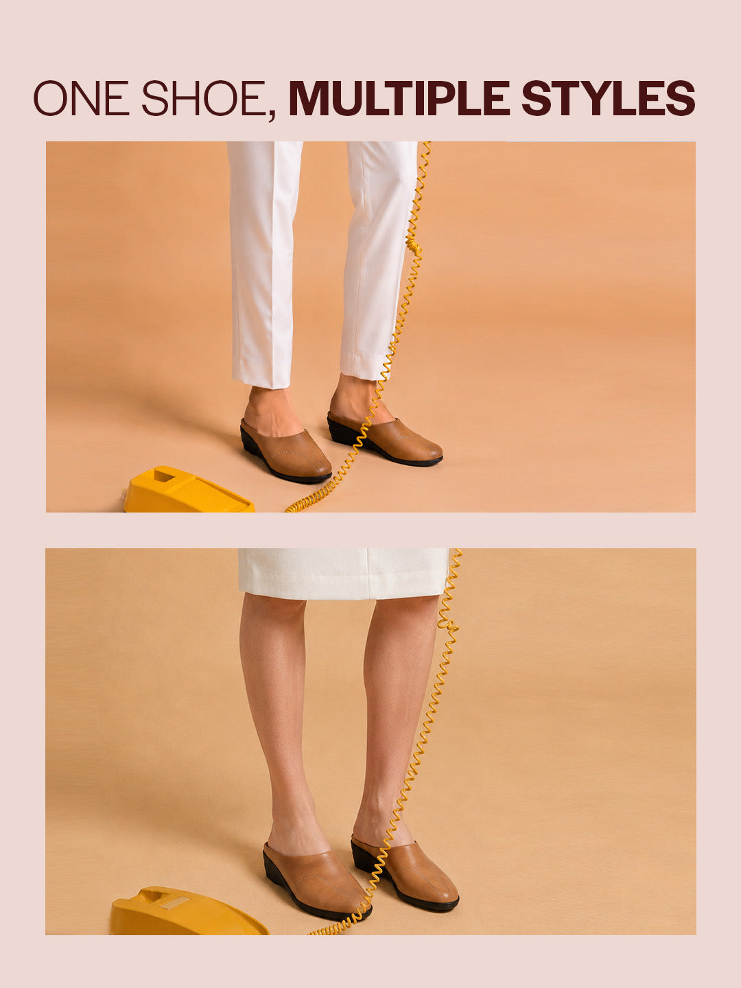 Shop Women Peach Formal Platform Wedge Heel Slip On Ballerina Shoes Online.