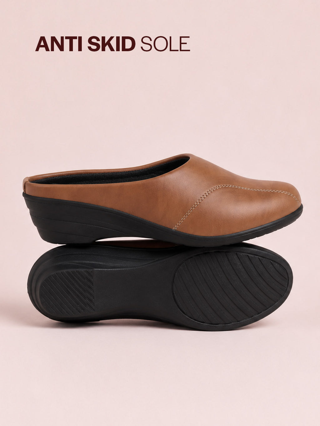 Shop Women Peach Formal Platform Wedge Heel Slip On Ballerina Shoes Online.