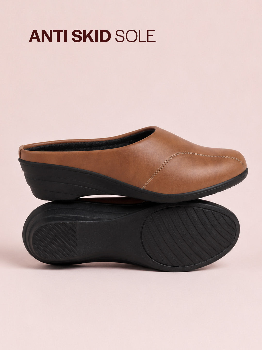 Shop Women Peach Formal Platform Wedge Heel Slip On Ballerina Shoes Online.