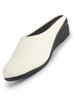 Women White Formal Back Open Platform Wedge Heel Slip On Mule Shoes