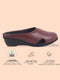 Women Maroon Back Open Flatform Formal Slip On Mules Clogs Outings|All Day Comfort|Office Shoes