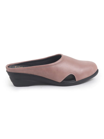 Women Peach Back Open Flatform Formal Slip On Mules Clogs Outings|All Day Comfort|Office Shoes