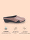 Women Peach Back Open Flatform Formal Slip On Mules Clogs Outings|All Day Comfort|Office Shoes