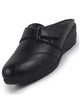 Women Black Back Open Formal Slip On Flatform Heel Wedges with Hook and Loop|Adjustable Strap Shoes|Office Meetings