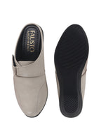 Women Cream Back Open Formal Slip On Flatform Heel Wedges with Hook and Loop|Adjustable Strap Shoes|Office Meetings