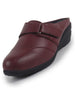 Women Maroon Back Open Formal Slip On Flatform Heel Wedges with Hook and Loop|Adjustable Strap Shoes|Office Meetings