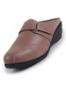 Women Peach Back Open Formal Slip On Flatform Heel Wedges with Hook and Loop|Adjustable Strap Shoes|Office Meetings