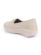 Women Cream Textured Slip On Casual Shoes Flatform Heel Height Enhancer|All Day Comfort|Daily Wear Shoes