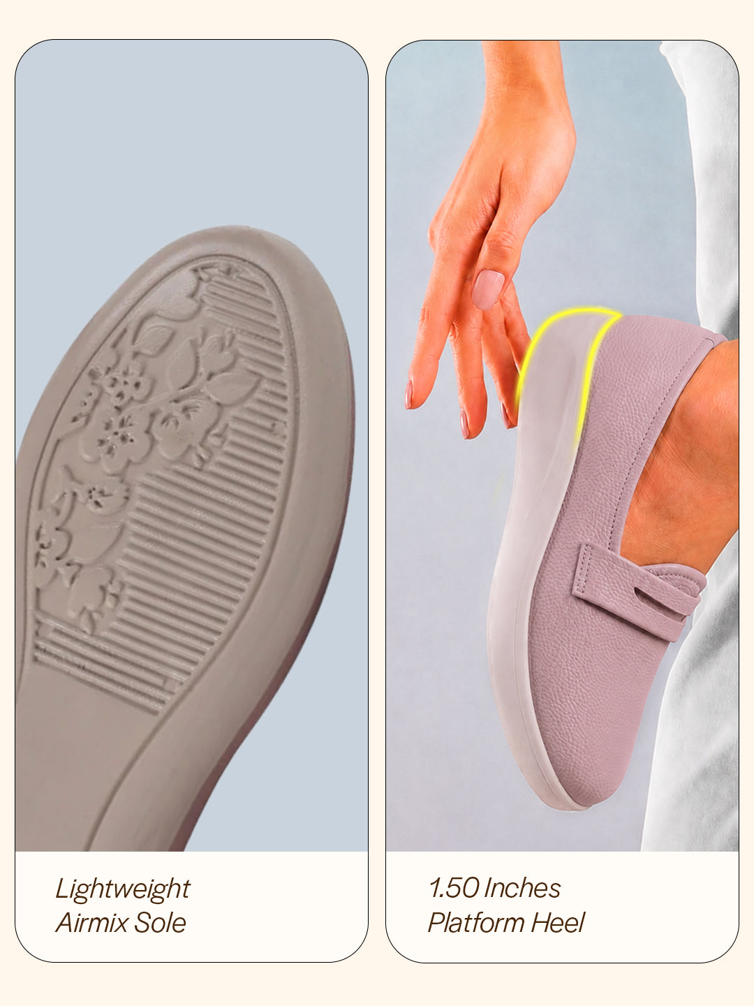 women peach textured slip on casual shoes flatform heel height enhancer|all day comfort|daily wear shoes