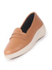 Women Tan Textured Slip On Casual Shoes Flatform Heel Height Enhancer|All Day Comfort|Daily Wear Shoes