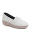 Women White Textured Slip On Casual Shoes Flatform Heel Height Enhancer|All Day Comfort|Daily Wear Shoes