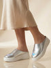 Women Silver Classic Height Enhancer Embellished Back Open Slip On Mule Shoes|All Season Casual Slip On Shoe