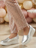 Women Silver Height Enhancer Lightweight Glitter Slip On Shoes|Memory Cushion Insole|Party Slip On All Season Casual Shoe