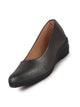Women Dark Grey Shiny Platform Wedge Heel Bellies for Party|Evening Sandals|Formal Dress Ballerina|Anti Skid Sole