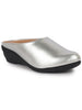 Women Silver Shimmery Platform Wedge Heel Back Open Slip On Shoes for Party|Formal Dress Ballerina|Lightweight All Day Formal Shoes