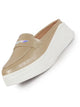 Women Golden Classic Comfort Height Enhancer Shiny Glitter Back Open Slip On Mule Shoes|Casual Slip On Walking Shoe