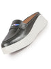 Women Grey Classic Comfort Height Enhancer Shiny Glitter Back Open Slip On Mule Shoes|Casual Slip On Walking Shoe