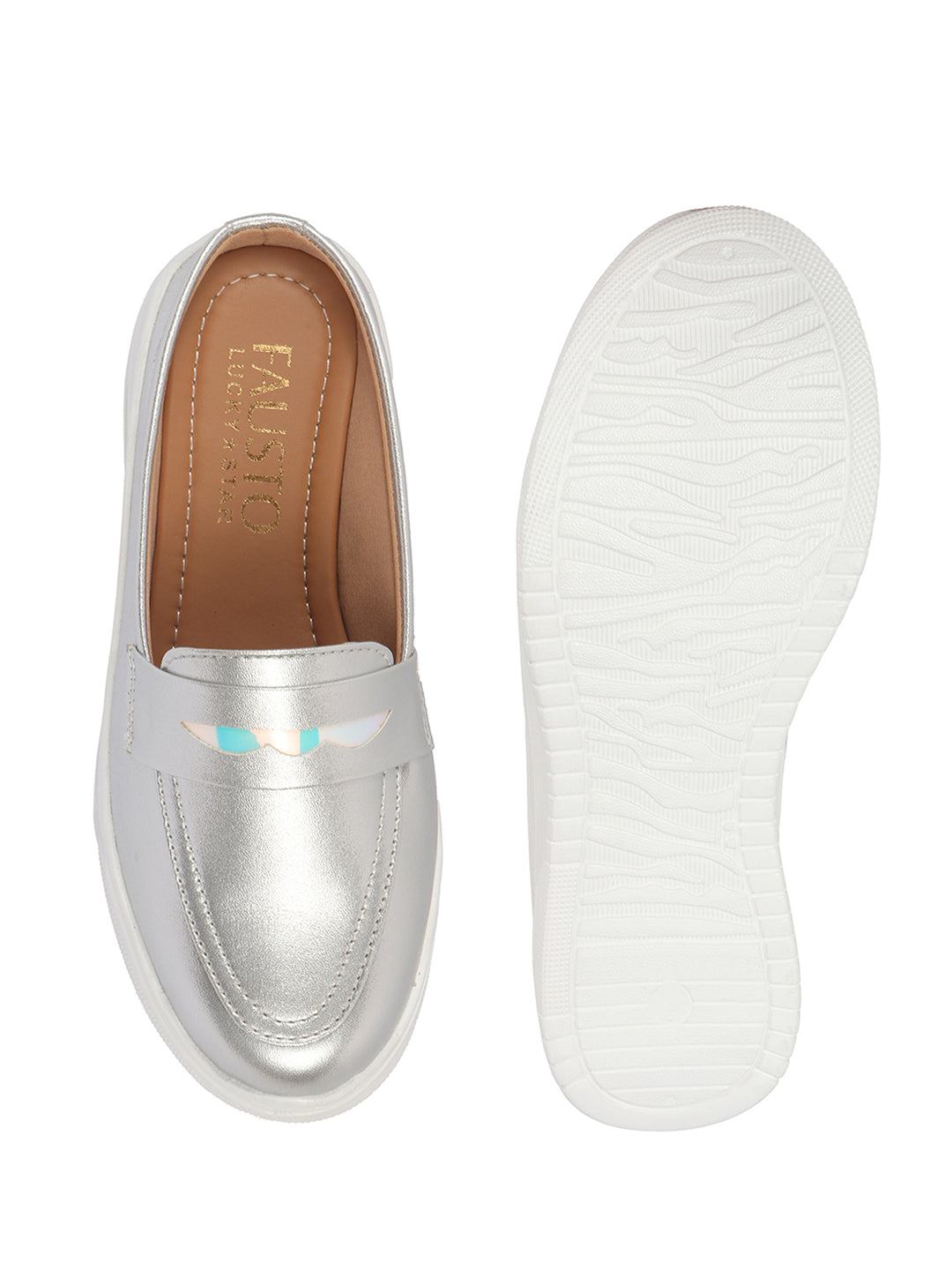 Buy Women's Silver Classic Back Open Slip On Mule Shoes Online