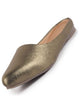 Women Back Open Ethnic Slip On Mules Party Wear Glittery Shiny SlippersLightweight Loafer Flats Memory Cushioned Insole