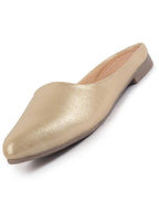 Women Back Open Ethnic Slip On Mules Party Wear Glittery Shiny SlippersLightweight Loafer Flats Memory Cushioned Insole