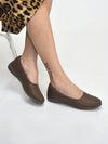 Women Platform Heel Ballet Comfortable Everyday Casual Shoes Soft Vegan Leather Ballerinas Formal Slip On Shoes