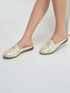 Women Party Wedge Mules Gilltery Shiny Backopen Loafers Travel Friendly Slip On Shoes Ethnic Sandals