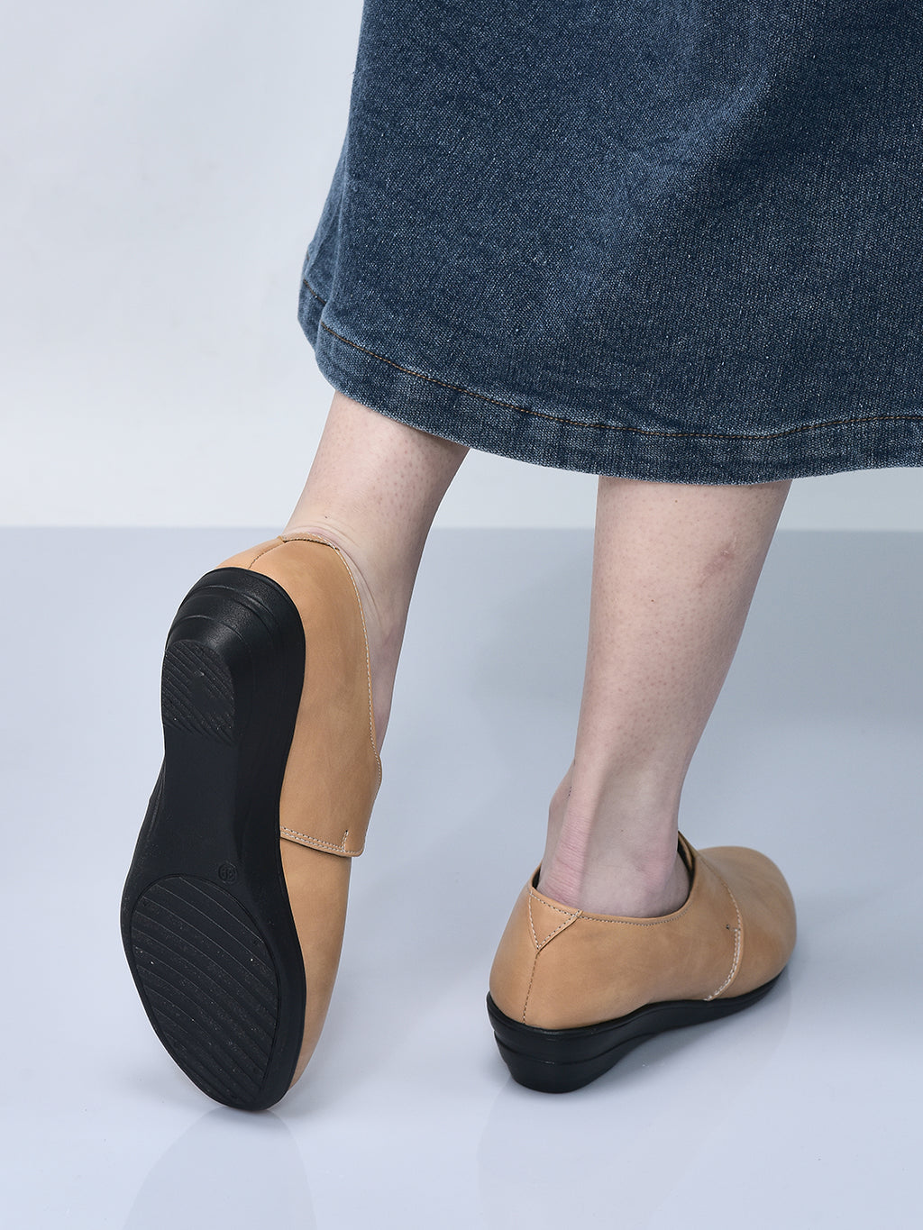 Women Camel Elastic Strap Slip On Wedge Formal Shoes All Day Comfort Office Dress Shoes Â Lightweight And Cushioned