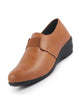 Women Tan Elastic Strap Slip On Wedge Formal Shoes All Day Comfort Office Dress Shoes Â Lightweight And Cushioned