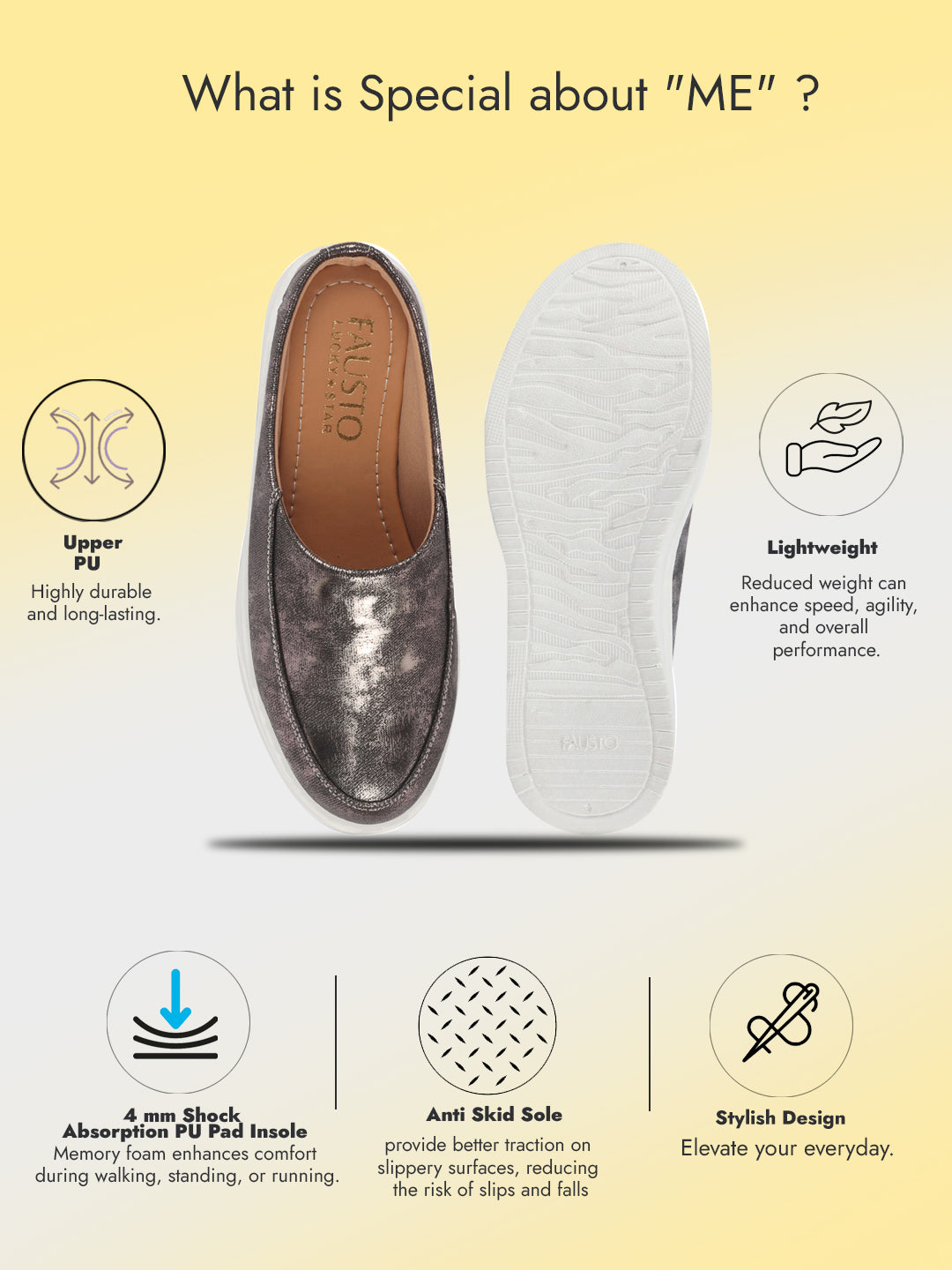 Women Metal Classic Back Open Casual Platform Shoes|Metallic Slip-On Mule Sneakers For Party|Lightweight Comfortable Sneakers