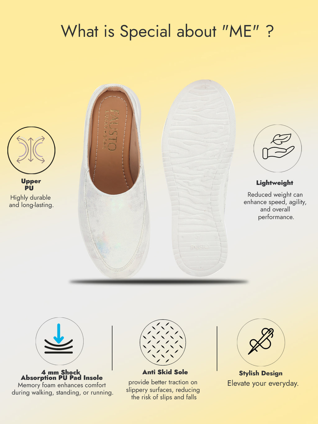 Women Silver Classic Back Open Casual Platform Shoes|Metallic Slip-On Mule Sneakers For Party|Lightweight Comfortable Sneakers