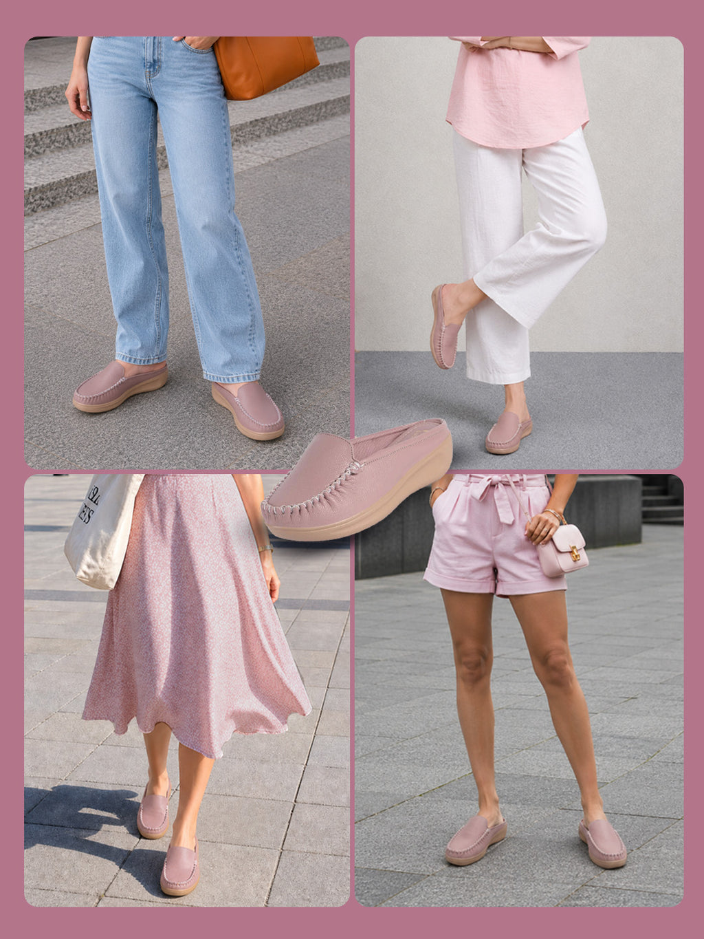 women peach back open side stitched slip on shoe|half cut round toe shoes with memory cushioned footbed|outing comfort, evening, casual office wear