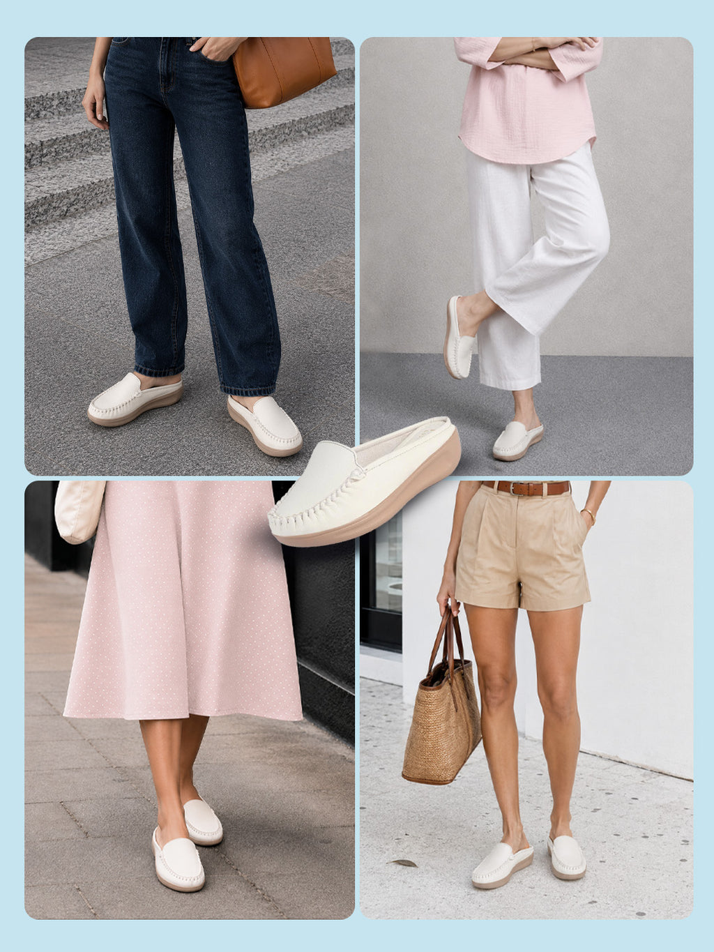 women white back open side stitched slip on shoe|half cut round toe shoes with memory cushioned footbed|outing comfort, evening, casual office wear