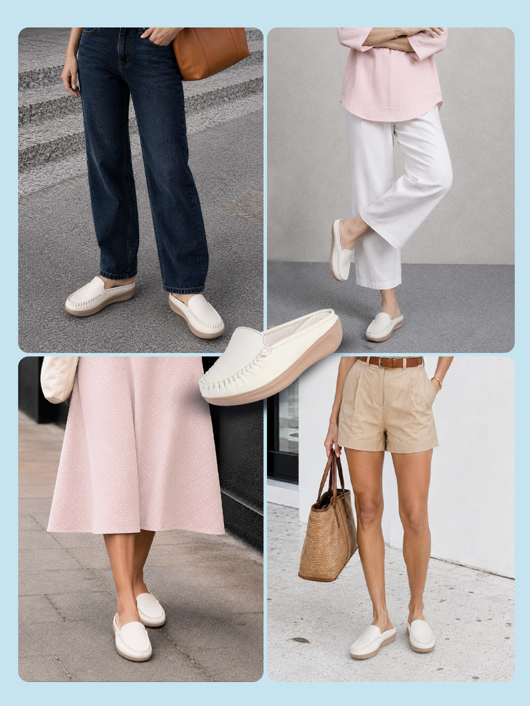 women white back open side stitched slip on shoe|half cut round toe shoes with memory cushioned footbed|outing comfort, evening, casual office wear