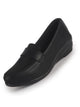 Women Black Classic Formal Platform Heel Slip On Shoes | Pull On Shoes with All Day Comfort for Office, Meetings, Evening Events